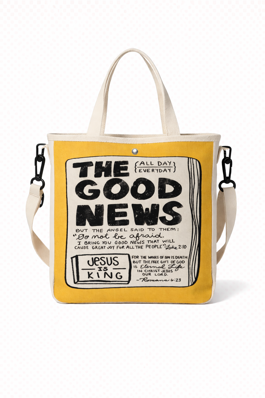 The Good News Scripture Tote Bag