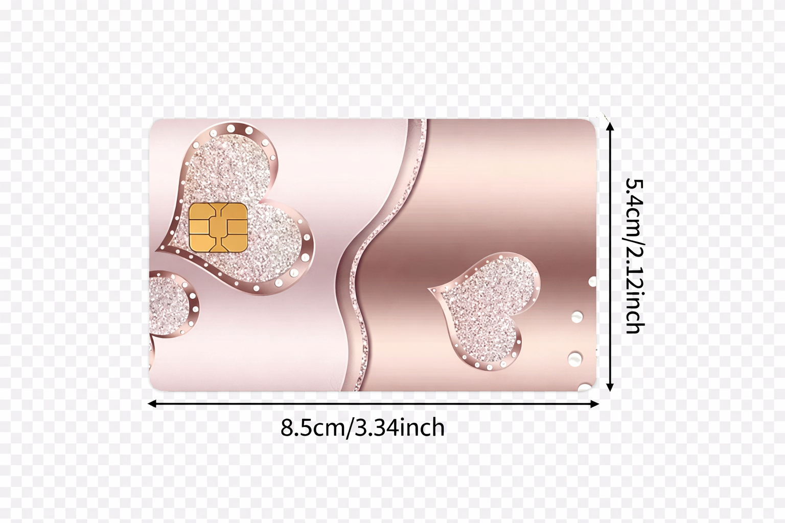 Rose Gold Heart Card Sticker