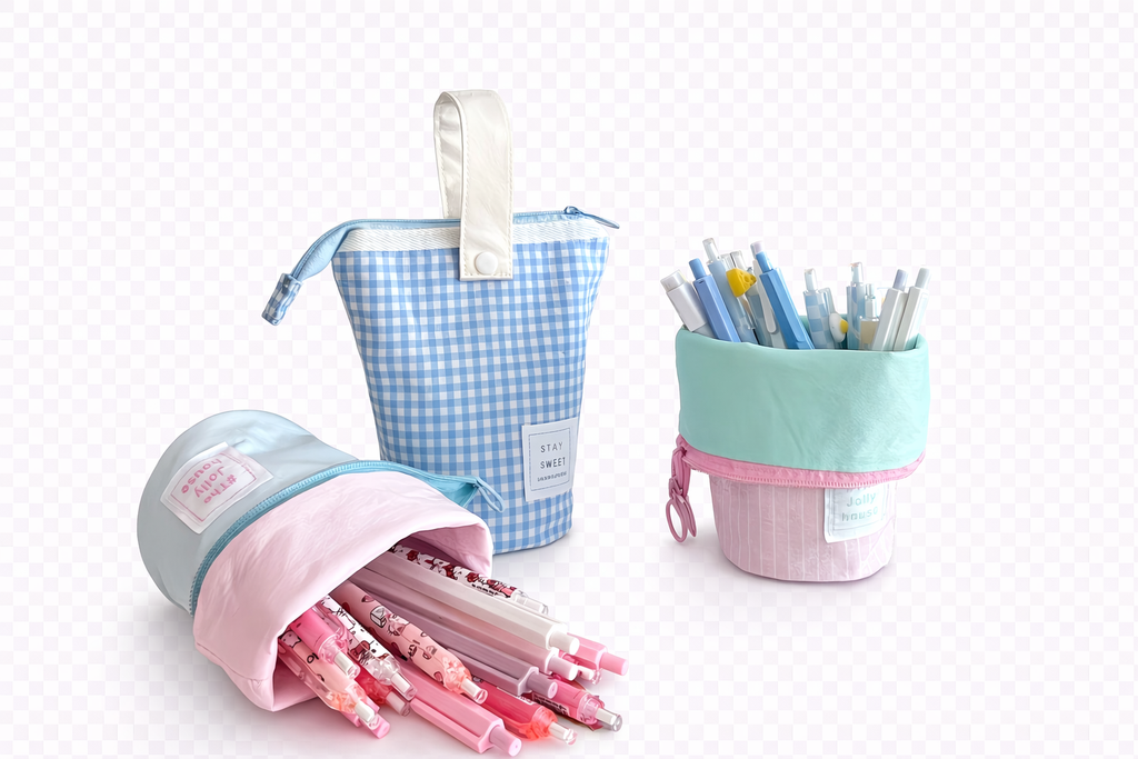 Pastel Portable Pencil Pouch Set