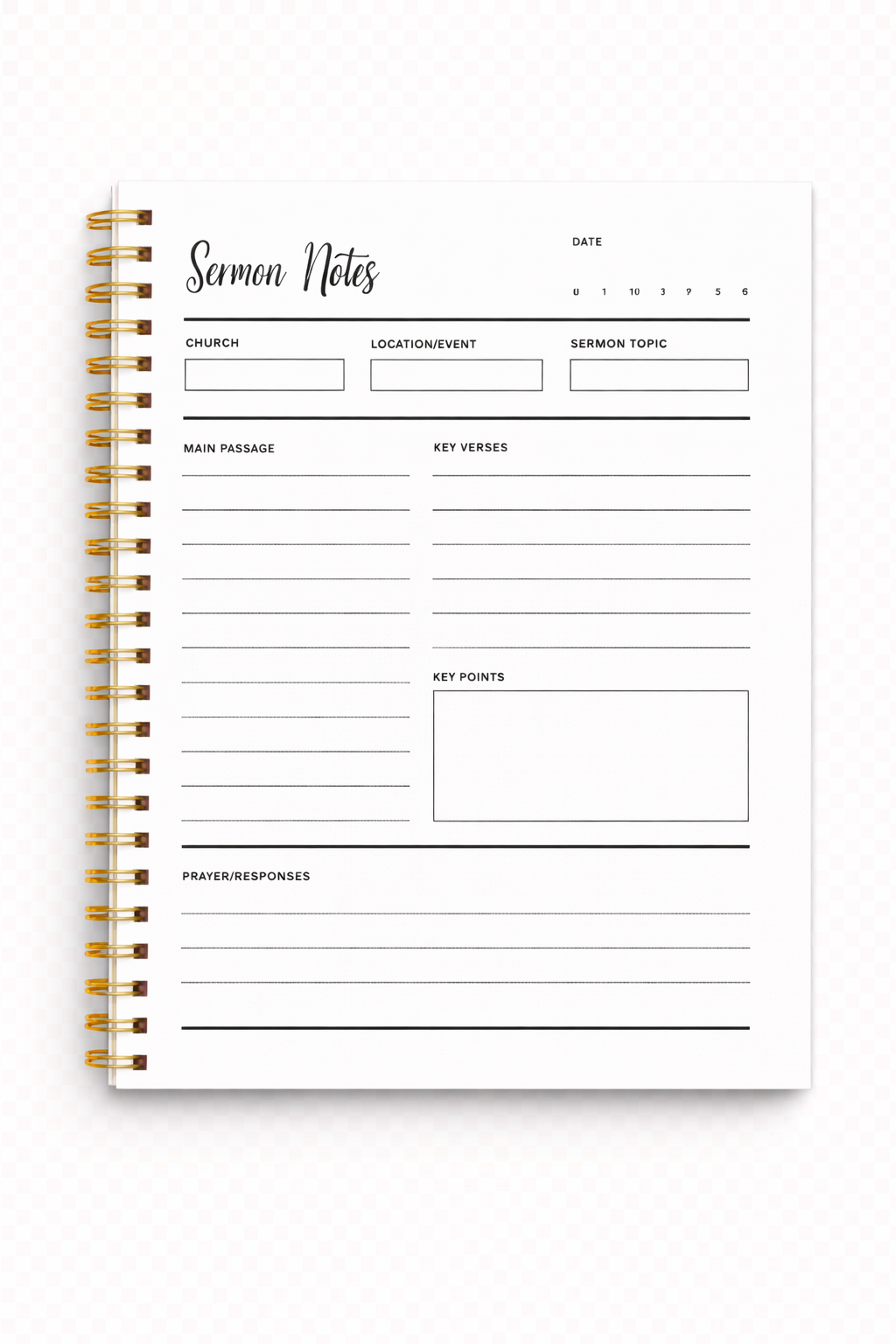 Sermon Notes Journal – Spiral Edition