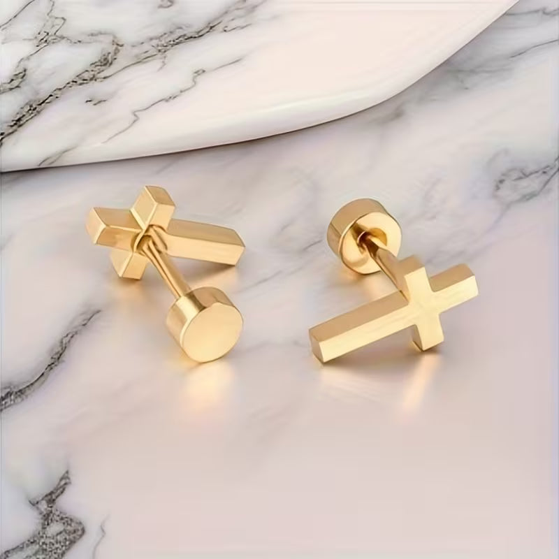 Classic Cross Stud Earrings