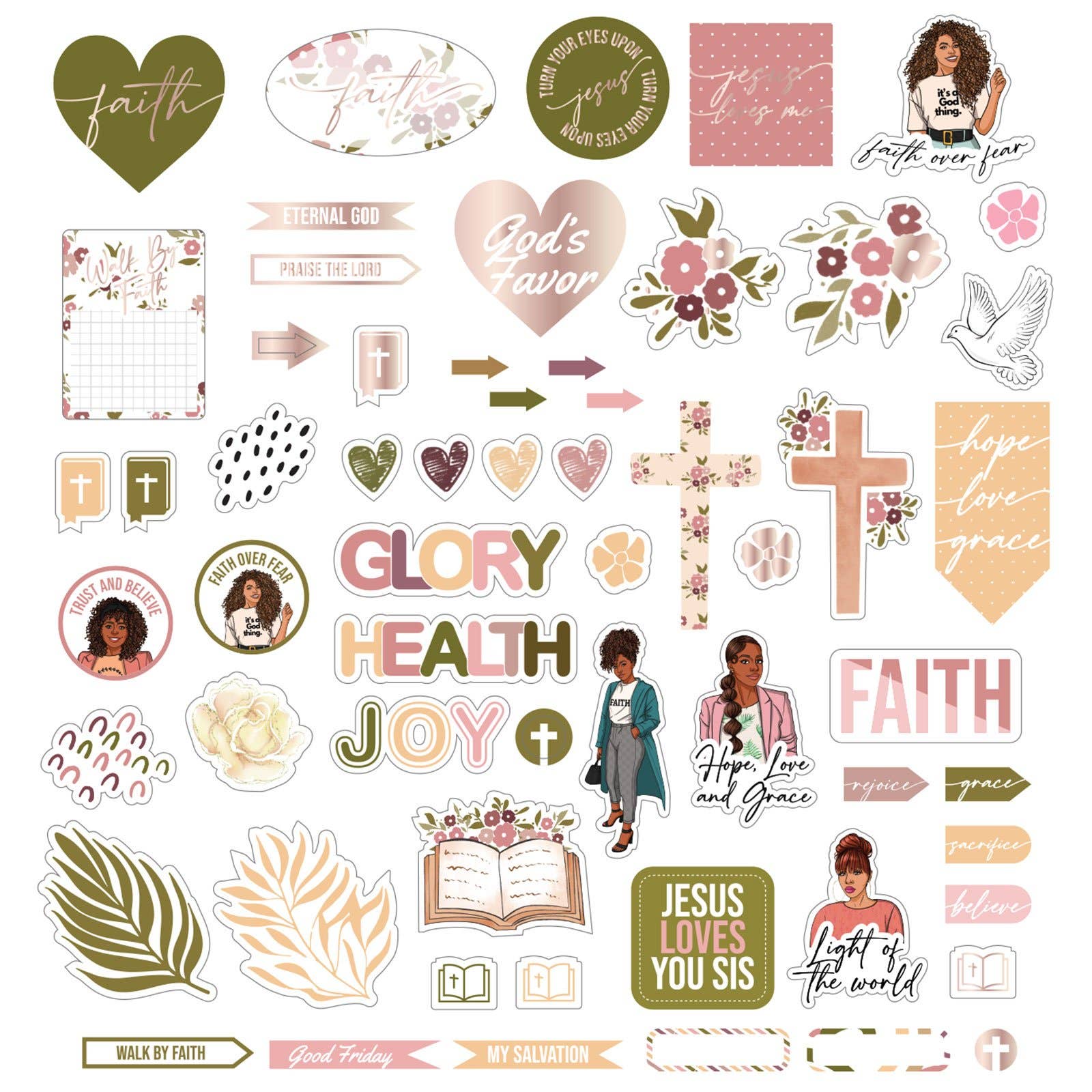 Girls Covered in Faith Stickers