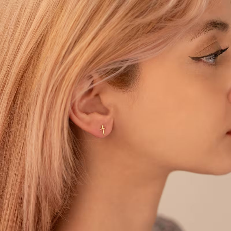 Classic Cross Stud Earrings