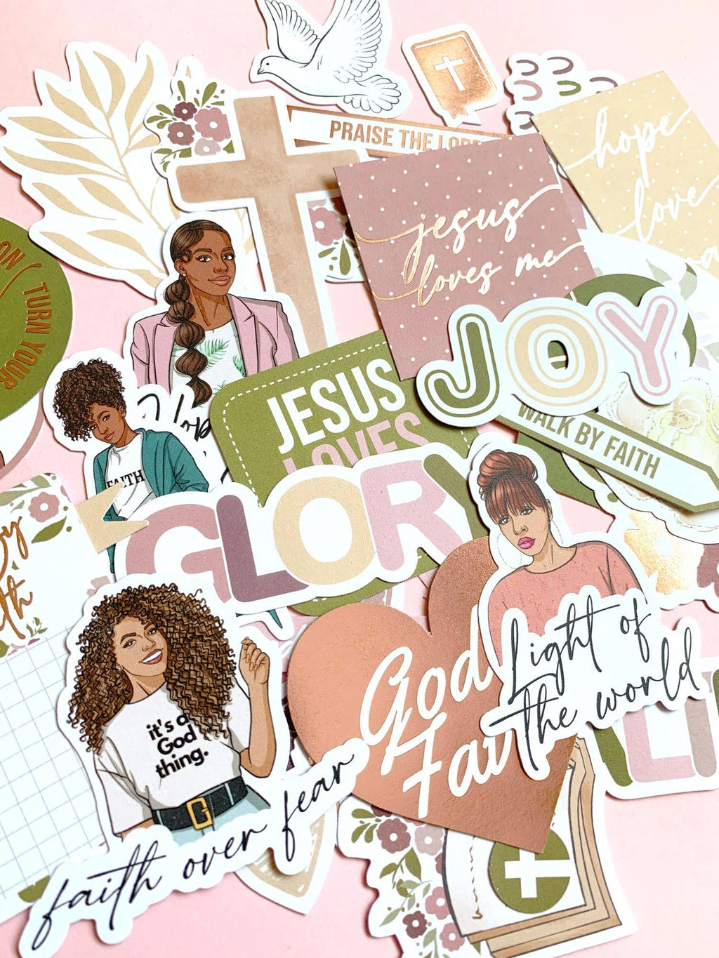 Girls Covered in Faith Stickers